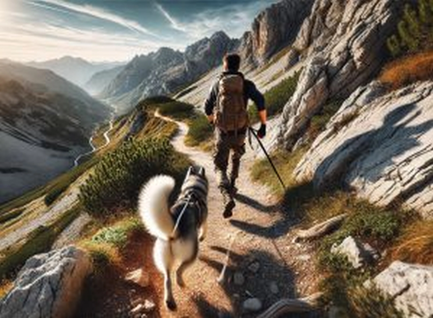 Männer mit Hund im Wald von Kyno-Adventure