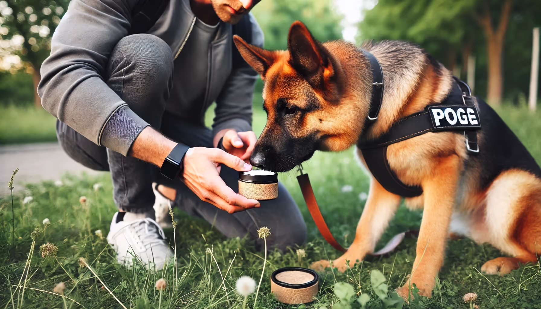 Männer mit Hund im Wald von Kyno-Adventure