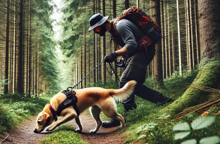 Männer mit Hund im Wald von Kyno-Adventure